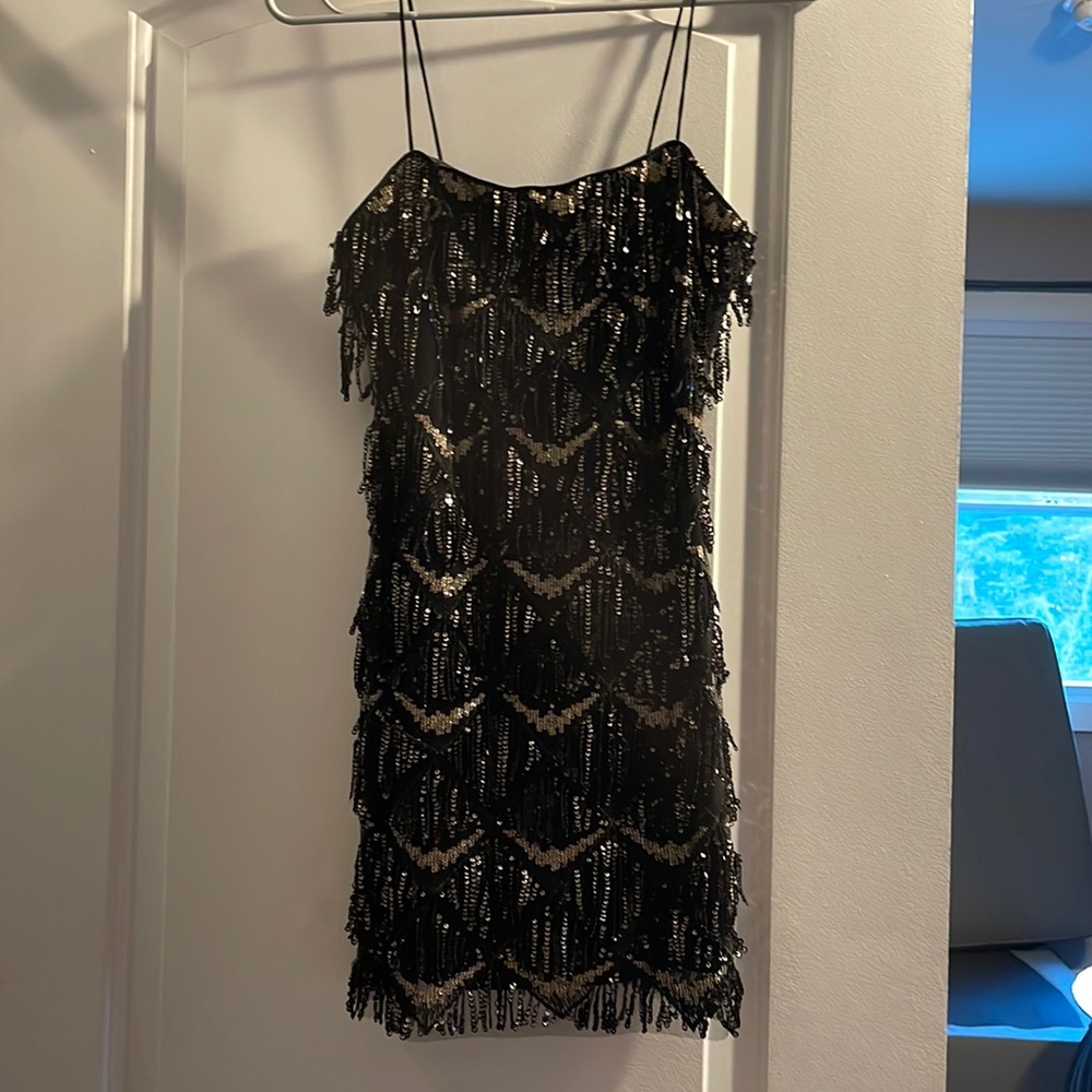 Gold and black mini Flapper dress